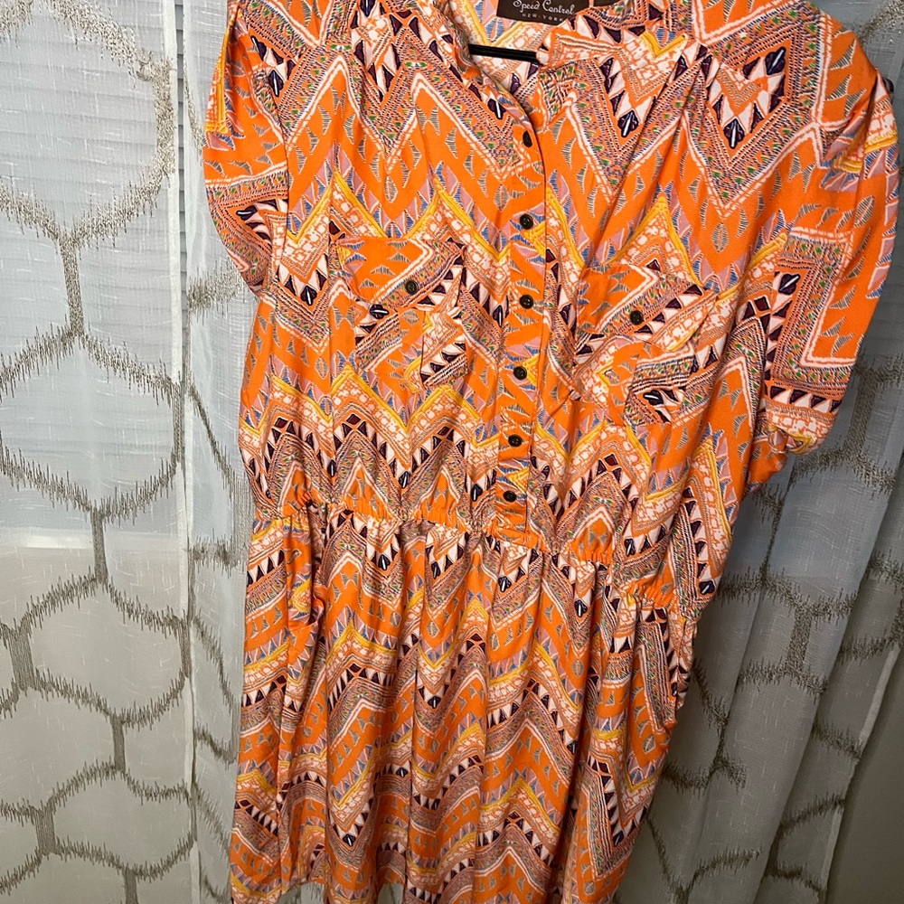 Speed Control Orange Patterned Blouse - Picture 5 of 5